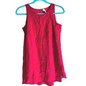 Madewell Silk Magenta Sleeveless Blouse Sz XS Womens Side Slit